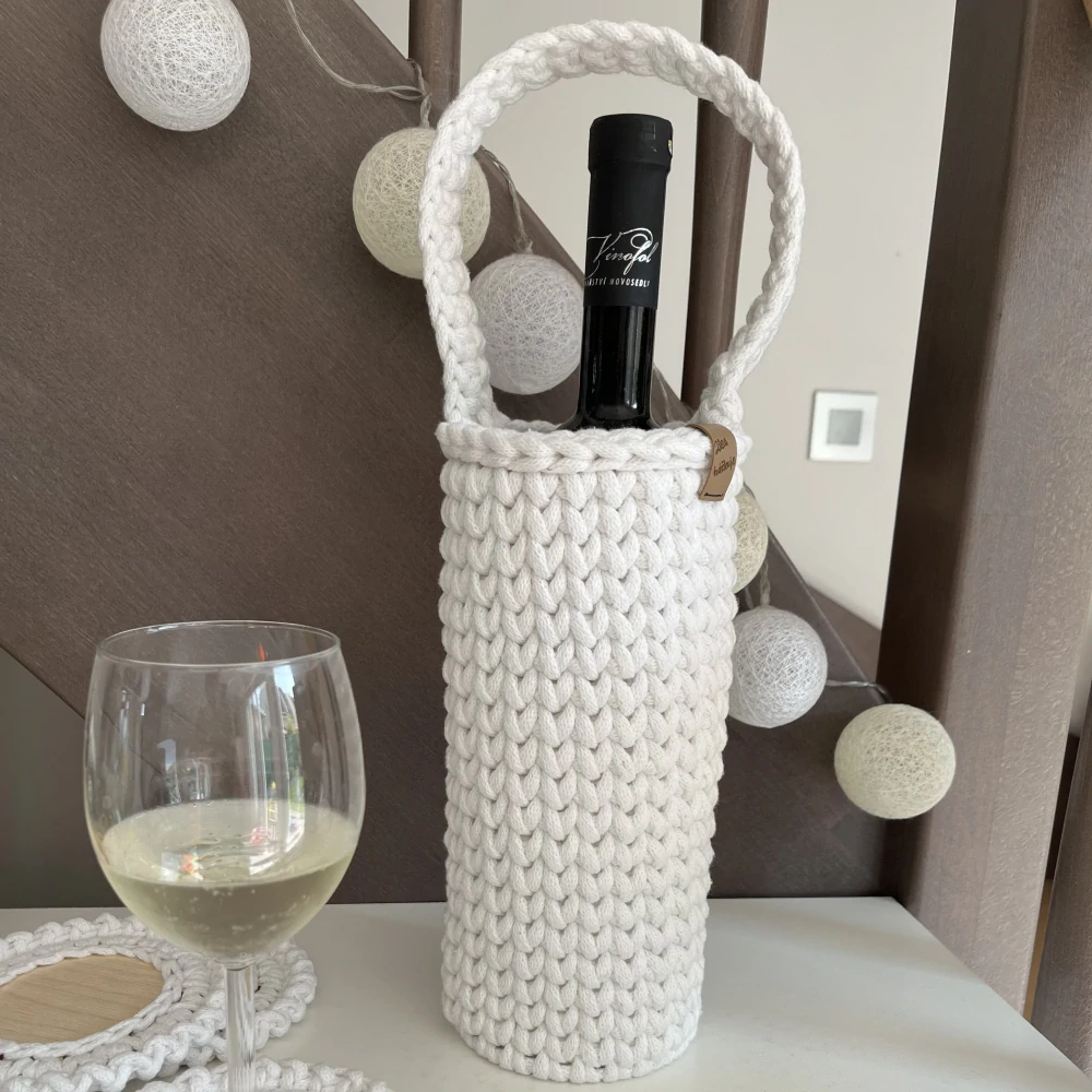 Dárková sada - taška na víno a podšálky (různé barvy)
